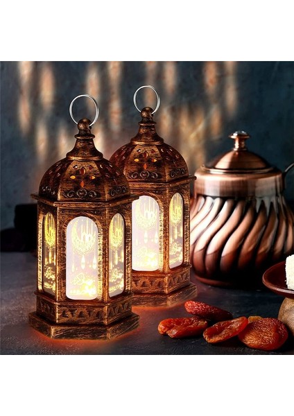 Mini Ramazan Mum Mübarek Fener LED Eid Mübarek Fener Ay Yıldız Işıkları Fas Tarzı Asma Fener (Yurt Dışından) indirimleri
