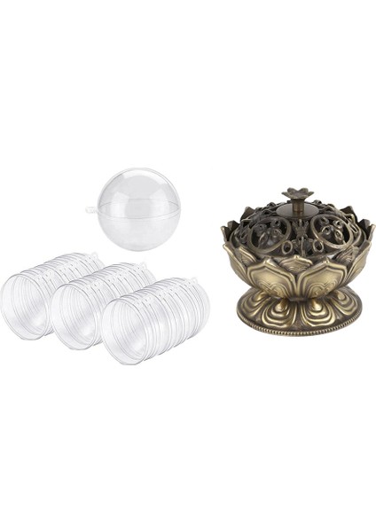 1 Adet Buda Tütsü Brülör Lotus Çiçek Tütsü Tutucu El Yapımı Sansür ve 24 Adet Diy 80MM Noel Ağacı Asılı Top (Yurt Dışından)