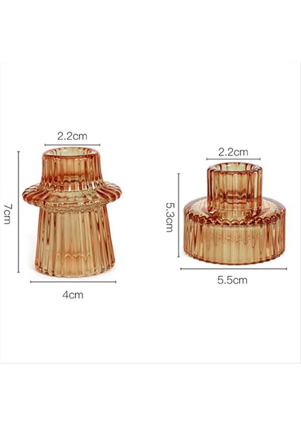 Cam Mum Tutucular Konik Şamdan Tutucu 2 Farklı Boyutlar Modern Yivli Tasarım Mum Tutucu Düğün Dekoru B (Yurt Dışından) fırsatları