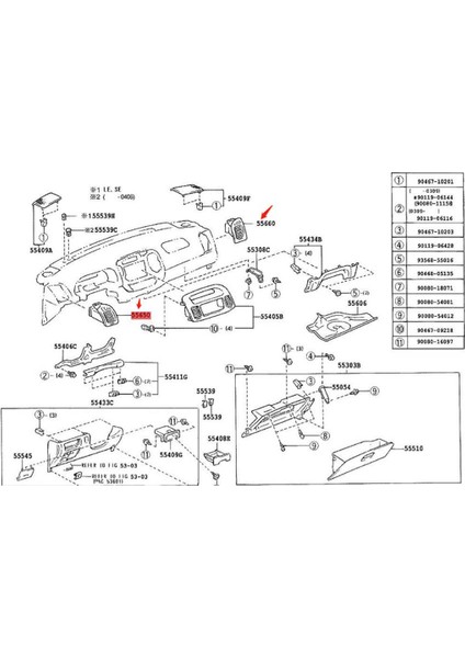 Toyota Camry Için Ön Sol+Sağ Gösterge Tablosu Hava Çıkışı 2001-2006 55650-AA020-BO 55650-AA030-E0 Klima Havalandırma (Yurt Dışından)