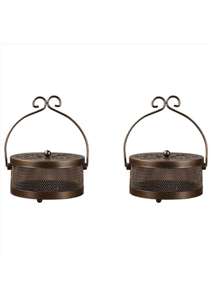 Sivrisinek Tutucusu Sivrisinek Kutusu Retro Taşınabilir Yangın Sandal Ağacı Tütsü Buzağı Kaplı 2 Pc (Yurt Dışından)