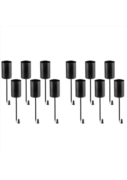 Mum Tutucular Advent Çelenk Mum Çubuklar Advent Çelenk Mum Tutucu Şişli Konik Mumlar 12PCS Siyah (Yurt Dışından)