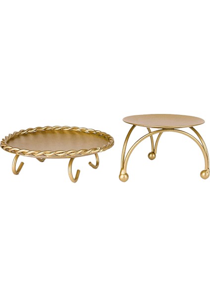 Mum Tutucu Altın Mum Tutucular 2 Dekoratif El Yapımı Demir Sütun Tabak Mum Tutucu Merkez Parçası Fit LED ve Mum Mumlar Mum Standı (Yurt Dışından)