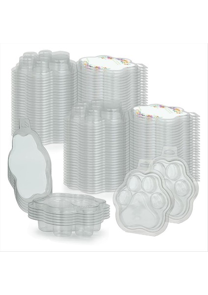 100 Paket Balmumu Erir Kedinin Pençesi Şeffaf Boş Plastik Balmumu Eriyik Kapları Için Mumlar Için (Yurt Dışından)