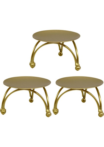 Avrupa Tarzı Şamdan Demir Mum Tutucular Retro Yuvarlak Masa Altın Ev Şenlikli Süsleme 3 Adet (Yurt Dışından)