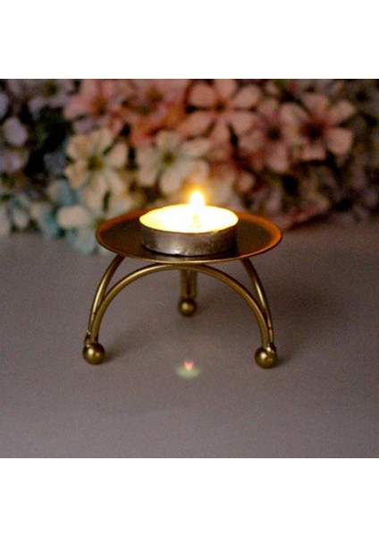 Avrupa Tarzı Şamdan Demir Mum Tutucular Retro Yuvarlak Masa Altın Ev Şenlikli Süsleme 3 Adet (Yurt Dışından) indirimleri