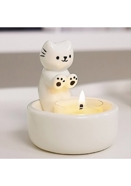 Kitty Mum Tutucu Aromaterapi Mum Güzel Kedi Ev Dekorasyon Şamdanı Kadın Kedi Sevenler Için Hediye (Yurt Dışından) fiyatları