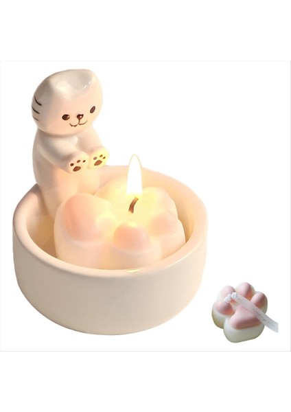 Kitty Mum Tutucu Aromaterapi Mum Güzel Kedi Ev Dekorasyon Şamdanı Kadın Kedi Sevenler Için Hediye (Yurt Dışından) modelleri