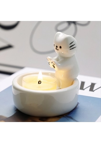Kitty Mum Tutucu Aromaterapi Mum Güzel Kedi Ev Dekorasyon Şamdanı Kadın Kedi Sevenler Için Hediye (Yurt Dışından) indirimleri