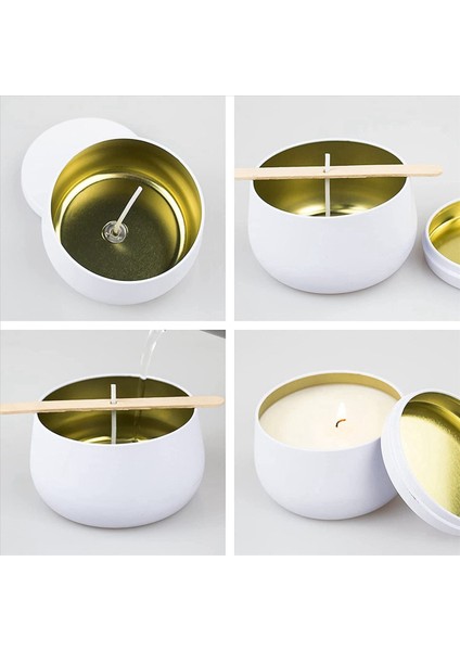 Kapaklı Mum Teneke Kutular- 24 Adet Mum Kavanozlar 8 Oz Mum Metal Teneke Kutular Dıy Mum Yapma Malzemeleri Için Mum Kap (D) (Yurt Dışından) modelleri