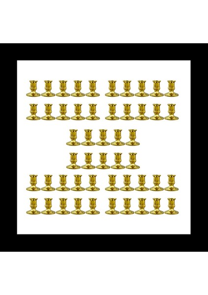 50X Altın Sütun Mum Tabanı Konik Mum Tutucu Şamdan Noel Partisi Dekor (Yurt Dışından)