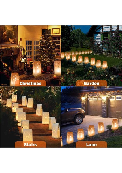 70PCS Beyaz Lüminer Çantalar Kesme Alev Dayanıklı Cadılar Bayramı Mum Çantaları Düğün Tatil Partisi Için Kağıt Fener Çantaları (Yurt Dışından) fırsatları