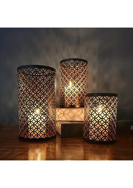 Nordic Demir Sanatı Içi Boş Şamdan Üç Parçalı Şamdan El Sanatları Dekorasyon Yaşam (Yurt Dışından) modelleri