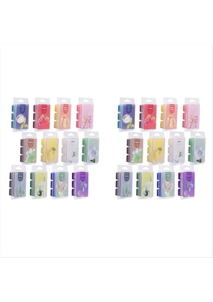 24 Paket Kokulu Balmumu Melts Balmumu Meydanı Kokulu Balmumu Eritleri Soya Balmumu Isıtıcılar Için Erit Balmumu Kare Hediye Seti Bebek Tozu Balmumu (Yurt Dışından)