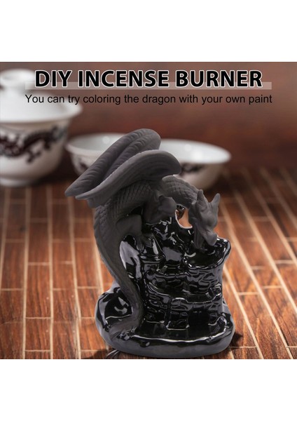 Dragon Zen Dekor Şelale Tütsü Koni Tutucu Censer Encensoir Palnik Tütsü Meditasyon Backflow Incensario (Yurt Dışından) fırsatları