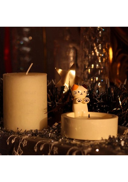 Karikatür Yavru Kedi Mum Tutucu Kedi Isınma Pençeleri Mum Tutucusu Dıy El Yapımı Saklama Kutusu Tutucu Ev Dekorasyonu B (Yurt Dışından)