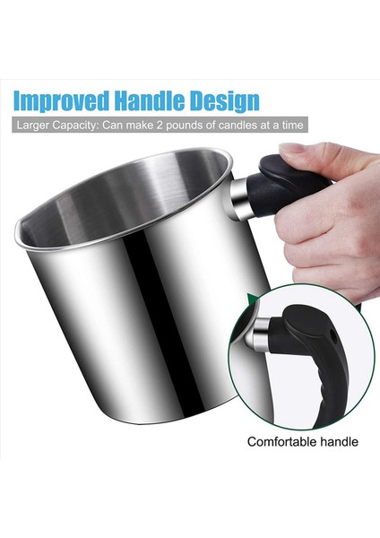 6x Mum Yapımı Dökme Tenceresi 44 Oz Çift Kazan Balmumu Eritme Potu Mum Yapma Sürahi Isı Dayanıklı Sap (Yurt Dışından) fiyatları