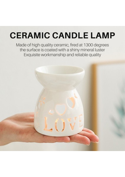 Seramik Difüzör Mum Brülör Seramik Yanan Uçucu Yağlar Difüzörler Aromatik Lamba -Love (Yurt Dışından) modelleri