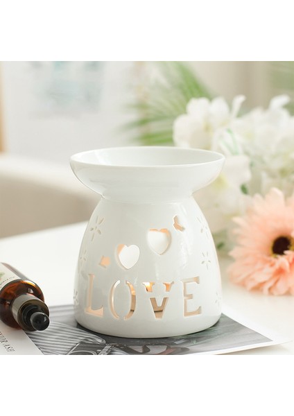 Seramik Difüzör Mum Brülör Seramik Yanan Uçucu Yağlar Difüzörler Aromatik Lamba -Love (Yurt Dışından) fırsatları