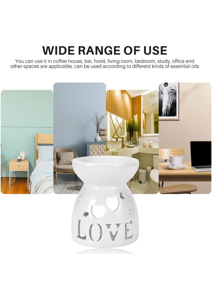 Seramik Difüzör Mum Brülör Seramik Yanan Uçucu Yağlar Difüzörler Aromatik Lamba -Love (Yurt Dışından) indirimleri