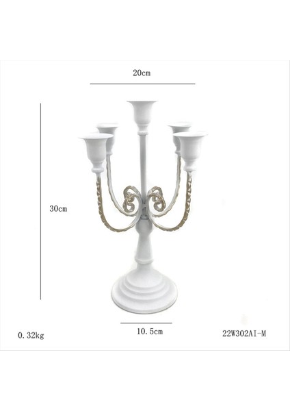 5 Arm Candelabra Candelabra Vintage Candelabra Düğün Partisi Dekor Vintage Masa Dekoru Beyaz (Yurt Dışından) fiyatları