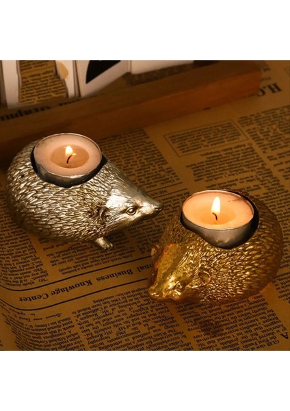 Ev Kirpi Şamdan Süsleri Aromaterapi Reçine Mum Tepsisi Ev Dekorasyon Altın (Yurt Dışından)