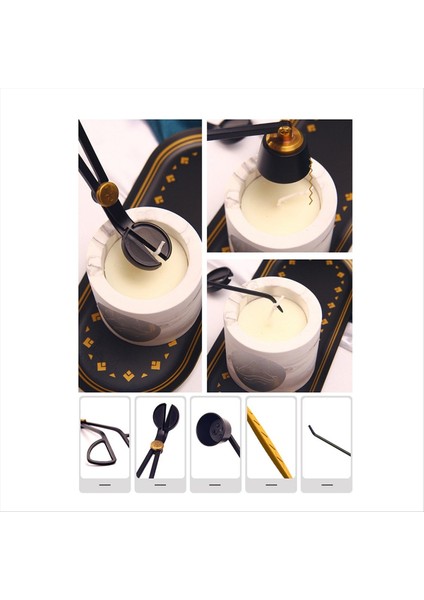 4pcs Mum Bakım Kiti Mum Fitil Düzeltici Kesici Mum Snuffer Söndürücü Fitil Kepçe Mum Aksesuar Seti (Yurt Dışından) modelleri