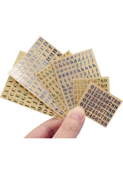 6 Yaprak Küçük 0 18 Inç Alfabe Sayısı Çıkartmalar Parıltı Alaşım Kendi Yapışkan Harfler Çıkartmalar Altın/gümüş (4 5mm) (Yurt Dışından)