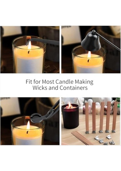 100 Adet 5 1 x 0 5 Inç Ahşap Mum Fitiller Dıy Mum Yapımı Için Demir Standı ile Mum Düzeltici Seti (Yurt Dışından) fırsatları