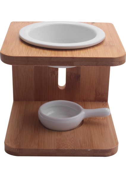 Seramik Aroma Yağı Mum Tutucu Ahşap Yaratıcı Ev Mum Lambası Tutucu Aromaterapi Brülör Ev Dekorasyonu (Yurt Dışından)