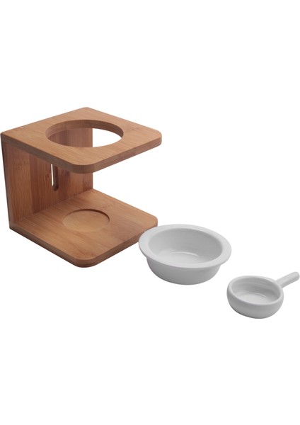 Seramik Aroma Yağı Mum Tutucu Ahşap Yaratıcı Ev Mum Lambası Tutucu Aromaterapi Brülör Ev Dekorasyonu (Yurt Dışından) fiyatları