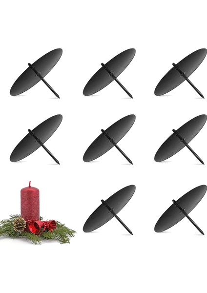 Çelenk Mum Tutucu 8 cm Advent Mum Tutucu Metal Mum Tutucusu Başak 8 Pcs Gümüş ile Noel Mum Tabağı (Yurt Dışından) fiyatları