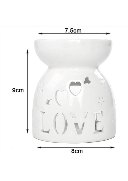 3x Seramik Difüzör Brülör Seramik Yanan Uçucu Yağlar Difüzörler Aromatik Lamba -Love (Yurt Dışından) fiyatları
