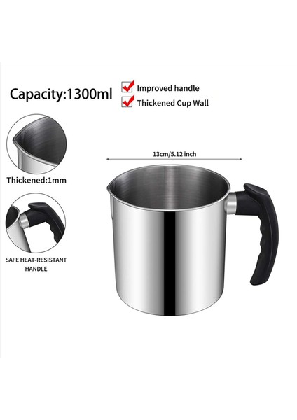 6x Mum Yapımı Dökme Tenceresi 44 Oz Çift Kazan Balmumu Eritme Potu Mum Yapma Sürahi Isı Dayanıklı Sap (Yurt Dışından) fırsatları