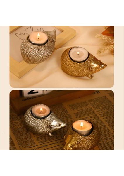 Ev Kirpi Şamdan Süsleri Aromaterapi Reçine Mum Tepsisi Ev Dekorasyon Altın (Yurt Dışından) fırsatları