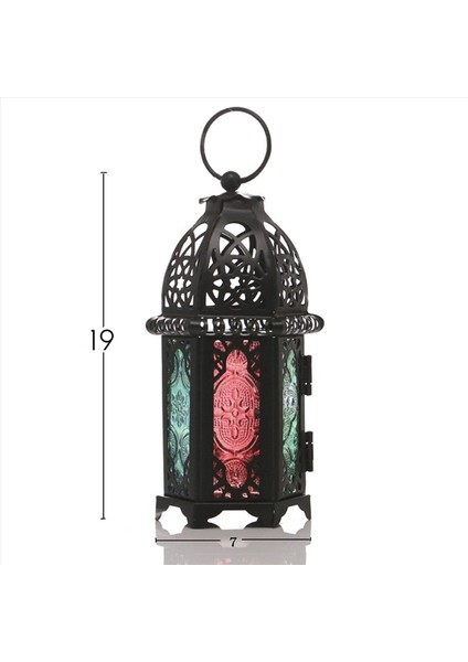 2x Avrupa Şamdan Vintage Asma Mum Tutucu Fas Cam Mum Fener Düğün Ev Dekoru -Black (Yurt Dışından) modelleri