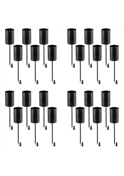 Mum Tutucular Advent Çelenk Mum Çubuklar Advent Çelenk Mum Tutucu Şişli Konik Mumlar 24 Adet Siyah (Yurt Dışından)