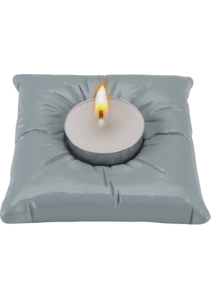 Mum Tutucu Yastık Şekli Reçine Mum Tutucular Stant Mumlar Dekorasyon Mücevher Depolama Tepsisi Gri (Yurt Dışından)