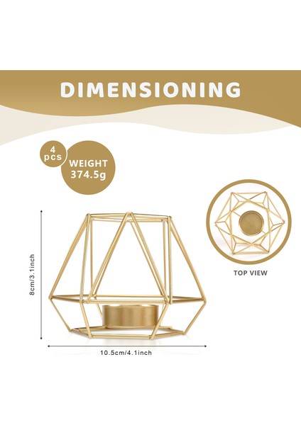 4 Pcs Metal Geometrik Tasarım Çay Işık Adive Mum Tutucular Düğün Ev Dekorasyonu Için Içi Boş Tealight Mum Tutucular (Yurt Dışından) fiyatları