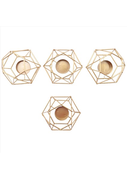 4 Pcs Metal Geometrik Tasarım Çay Işık Adive Mum Tutucular Düğün Ev Dekorasyonu Için Içi Boş Tealight Mum Tutucular (Yurt Dışından) modelleri