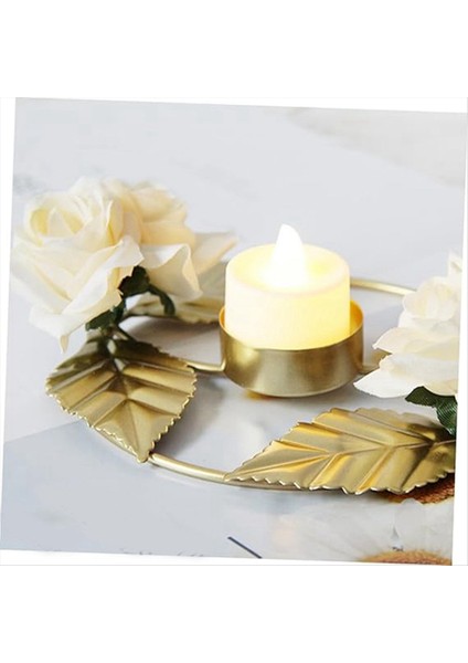 Düğün Şamdan Çiçek Şamdan Çiçek Mum Tutucu Tablolar Için Düğün Centerpieces Gül Çelenk Mum Tutucu B (Yurt Dışından)