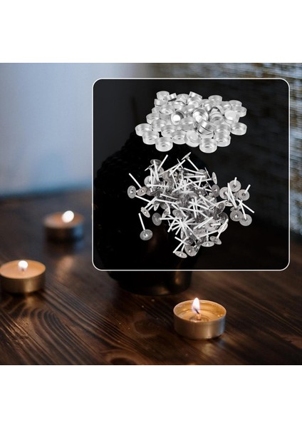 100 Set Alüminyum Çay Işıkları Fincan Mum Fincan Kılıfı Boş Kılıf Mum Balmumu Kapları ile Mum Fitiller Için Mum Zanaat Mum (Yurt Dışından) modelleri