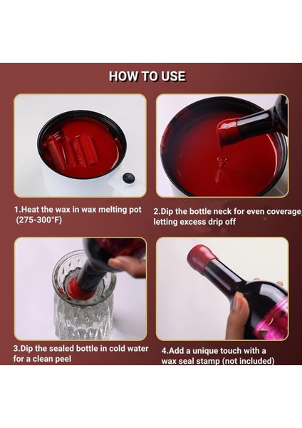 Şişe Sızdırmazlık Balmumu Blokları - Şarap Için Esnek ve Çok Yönlü Şişeleme Balmumu 4 Balmumu Nuggets Ptfe -Tape ile 0 5lb Kırmızı (Yurt Dışından) modelleri