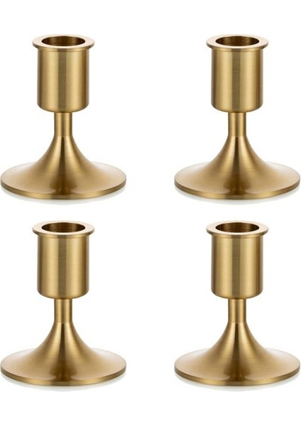 Mum Tutucu Altın Konik Mumlar 4 Pcs Mumlar Dekoratif Noel Metal Konik Mumlar Için Demir Vintage Retro (Yurt Dışından)