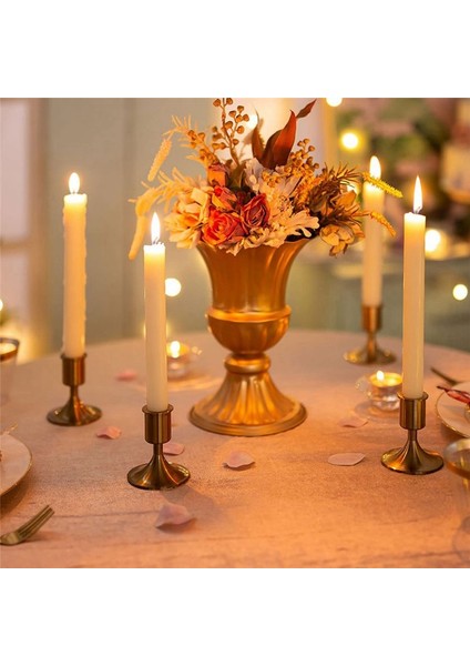 Mum Tutucu Altın Konik Mumlar 4 Pcs Mumlar Dekoratif Noel Metal Konik Mumlar Için Demir Vintage Retro (Yurt Dışından) indirimleri