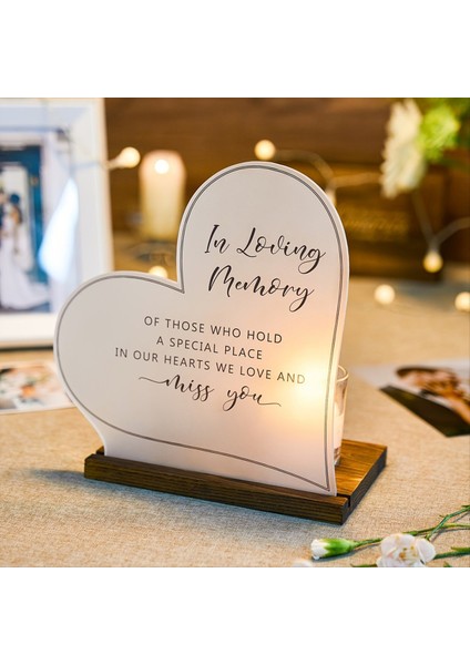 Sempati Hediyeleri Anıt Mum Akrilik ve Ahşap Sevgi Dolu Hafıza Düğün Işaretleri Düğün Anıtı Mumlar Kayıp Için Işaret (Yurt Dışından) fırsatları