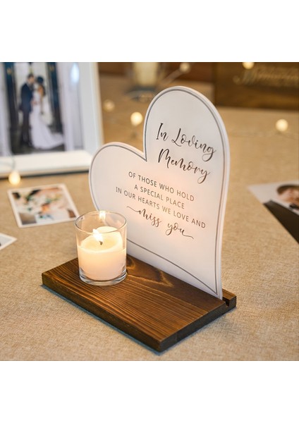 Sempati Hediyeleri Anıt Mum Akrilik ve Ahşap Sevgi Dolu Hafıza Düğün Işaretleri Düğün Anıtı Mumlar Kayıp Için Işaret (Yurt Dışından) indirimleri