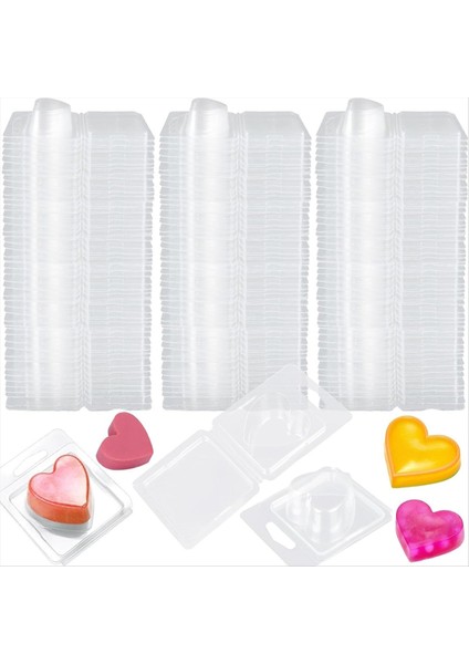 150 Pack Balmumu Eriyik Kabı 1 3 Oz Plastik Balmumu Eriyik Seti Için Eriyik Eriyik Net Balmumu Flip Üst Boş Mum Eriyik Kalp Şekli (Yurt Dışından)