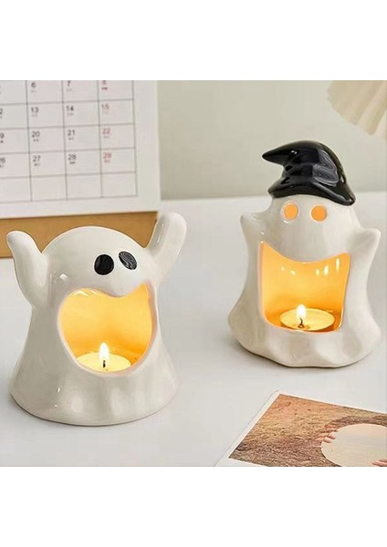 Cadılar Bayramı Hayalet Mum Tutucu Sevimli Hayalet Restoran Masaüstü Aromaterapi Mum Süsleri Ev Dekorasyonları (Yurt Dışından) fiyatları