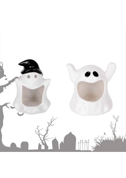 Cadılar Bayramı Hayalet Mum Tutucu Sevimli Hayalet Restoran Masaüstü Aromaterapi Mum Süsleri Ev Dekorasyonları (Yurt Dışından) fırsatları